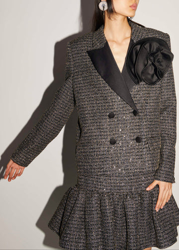 YVES JACKET BLACK GOLD LUREX TWEED