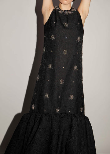 AMARICE GOWN BLACK EMBELLISHED JACQUARD