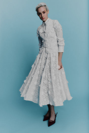 CLAUDINE TOP WHITE EMBROEIDERED COTTON