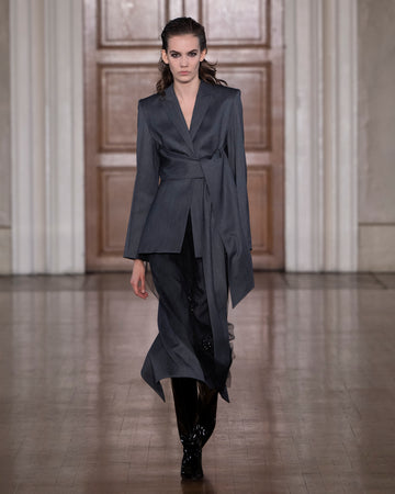 THALIA SKIRT GREY TAILORING EMBELLISHED TULLE