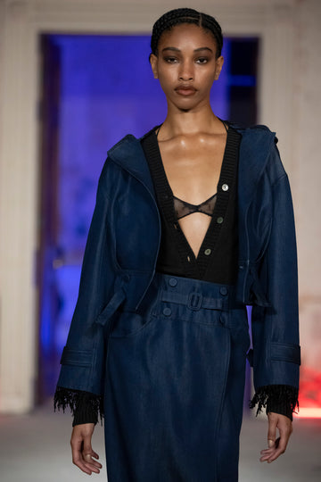 AMBROSE JACKET BLUE EMBROIDERED DENIM