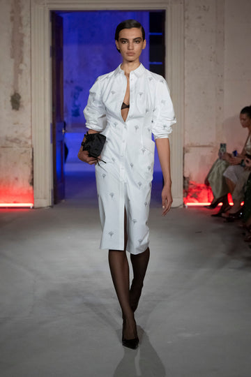 CAMDEN DRESS WHITE EMBELLISHED COTTON
