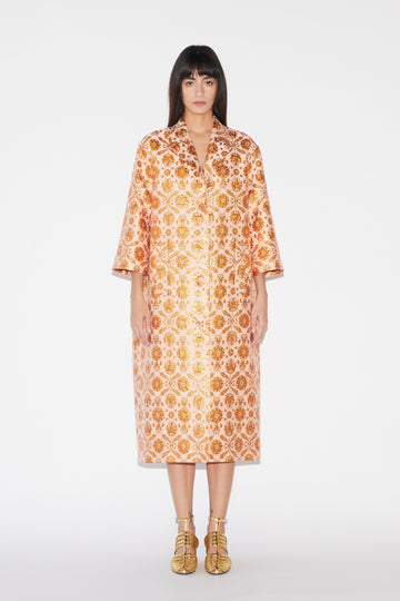 LILIANE COAT COPPER JACQUARD