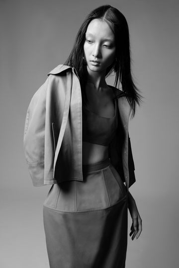 CANSU JACKET ASH GREEN COTTON GABARDINE