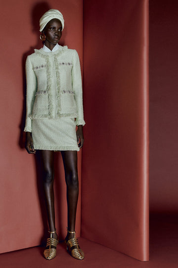 CECIL JACKET PALE GREEN TWEED