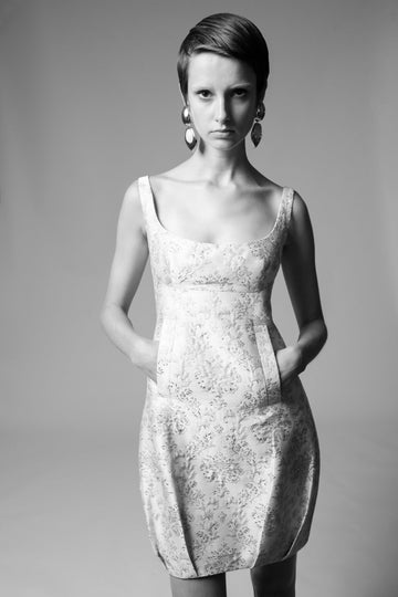 ALEXANDRIA DRESS YELLOW JACQUARD
