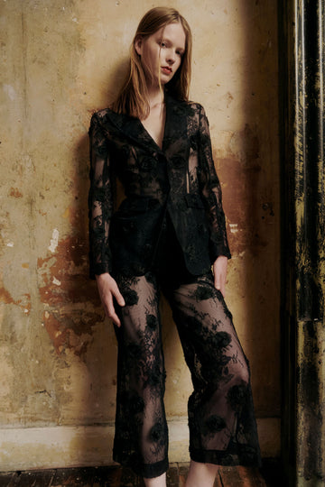 FAUSTO TROUSERS BLACK LACE - PRE-ORDER