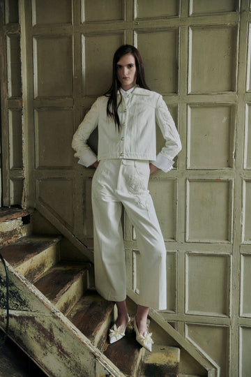 AVAYA JACKET WHITE EMBELLISHED DENIM - PRE-ORDER