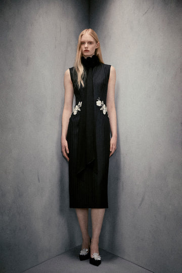 LUMI MIDI DRESS BLACK NOVELTY TAILORING *PRE-ORDER*