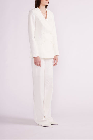 EMILIO TROUSERS WHITE LINEN - PRE-ORDER