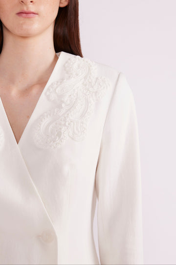 ALORA JACKET WHITE LINEN - PRE-ORDER