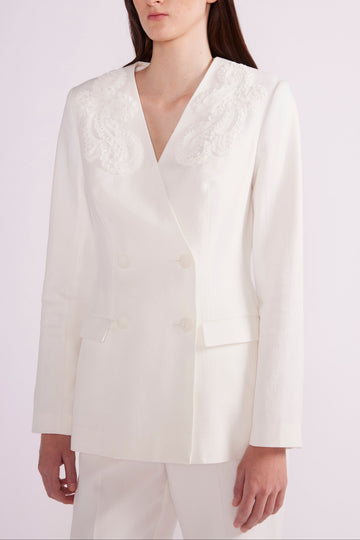 ALORA JACKET WHITE LINEN - PRE-ORDER