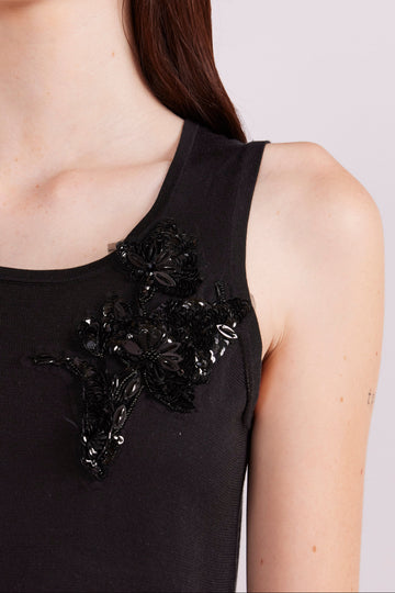 DOROTA TANK TOP BLACK SILK - PRE-ORDER