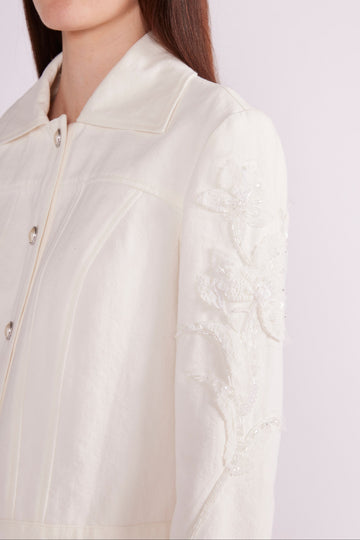AVAYA JACKET WHITE EMBELLISHED DENIM - PRE-ORDER