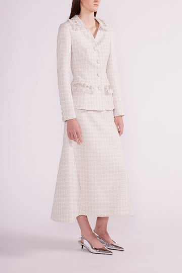 BRIDGET JACKET OFF WHITE EMBROIDERED TWEED - PRE-ORDER