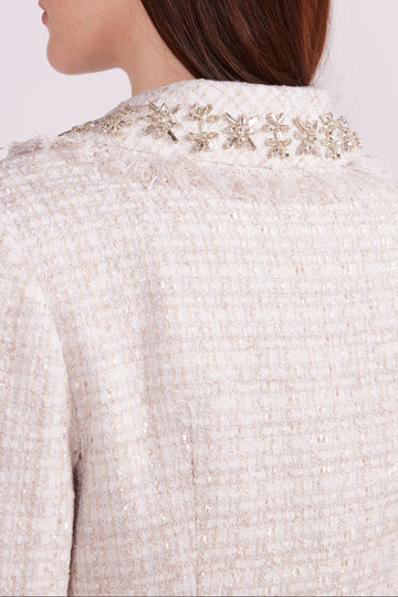 BRIDGET JACKET OFF WHITE EMBROIDERED TWEED - PRE-ORDER