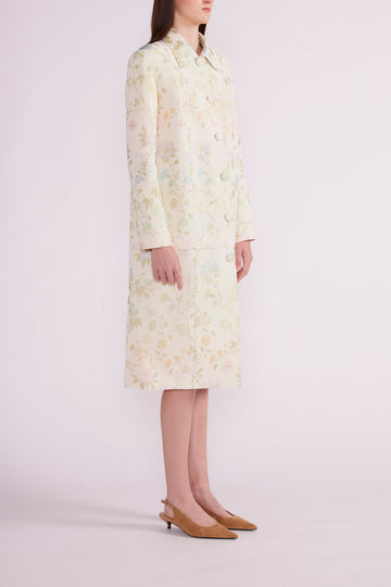 REINA COAT IVORY MULTI JACQUARD - PRE-ORDER