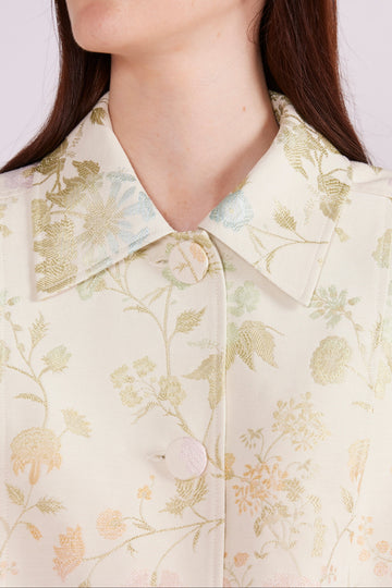 REINA COAT IVORY MULTI JACQUARD - PRE-ORDER