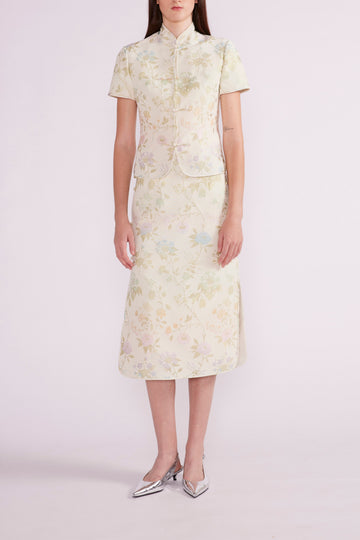 DARIO SKIRT IVORY MULTI JACQUARD - PRE-ORDER