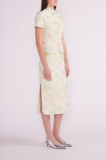 DARIO SKIRT IVORY MULTI JACQUARD - PRE-ORDER