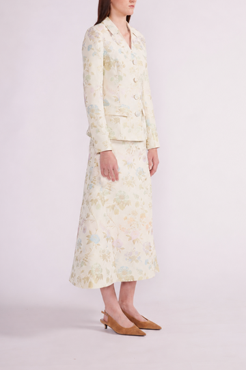 BRIDGET JACKET IVORY MULTI JACQUARD - PRE-ORDER