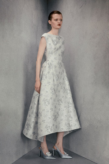 AIMEE MIDI DRESS LIGHT BLUE JACQUARD *PRE-ORDER*