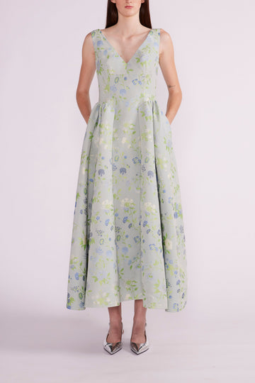 GERSHIN DRESS TEAL MULTI JACQUARD - PRE-ORDER
