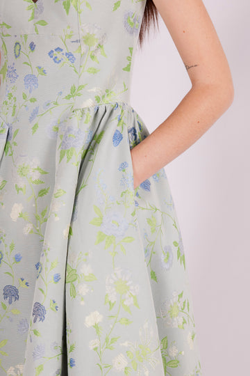 GERSHIN DRESS TEAL MULTI JACQUARD - PRE-ORDER