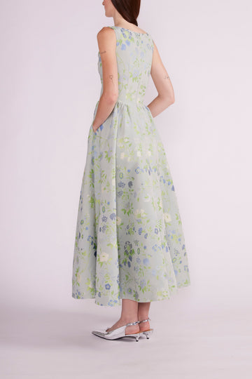 GERSHIN DRESS TEAL MULTI JACQUARD - PRE-ORDER