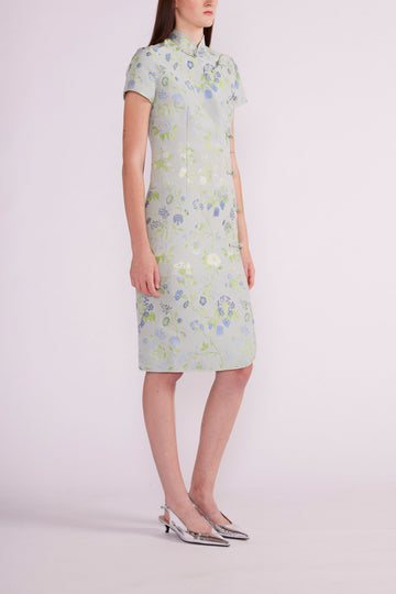 MANON DRESS TEAL MULTI JACQUARD - PRE-ORDER