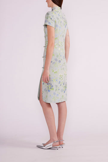 MANON DRESS TEAL MULTI JACQUARD - PRE-ORDER