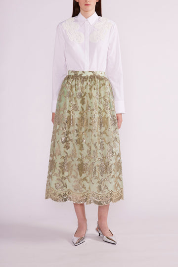 CLAUDIO SHIRT WHITE EMBROIDERED COTTON - PRE-ORDER