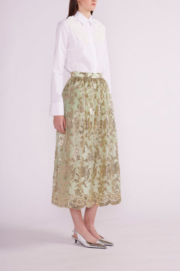 CLAUDIO SHIRT WHITE EMBROIDERED COTTON - PRE-ORDER