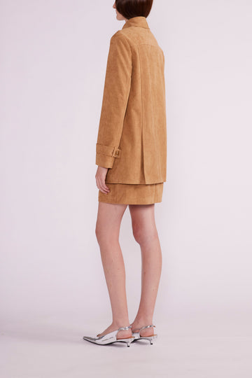BOBBY COAT BROWN FAUX SUEDE - PRE-ORDER