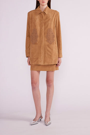 BOBBY COAT BROWN FAUX SUEDE - PRE-ORDER