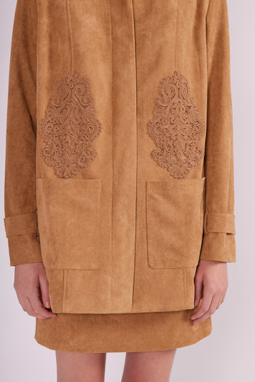 BOBBY COAT BROWN FAUX SUEDE - PRE-ORDER