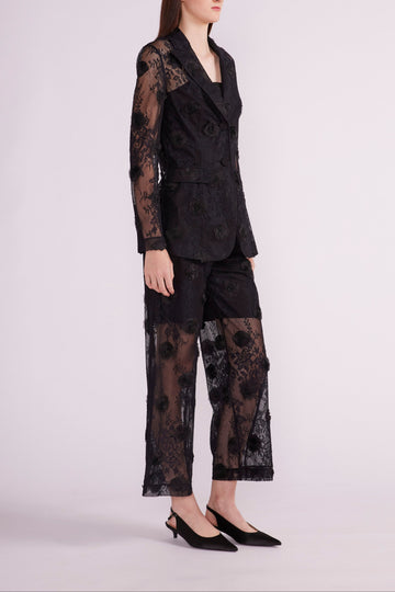 FAUSTO TROUSERS BLACK LACE - PRE-ORDER