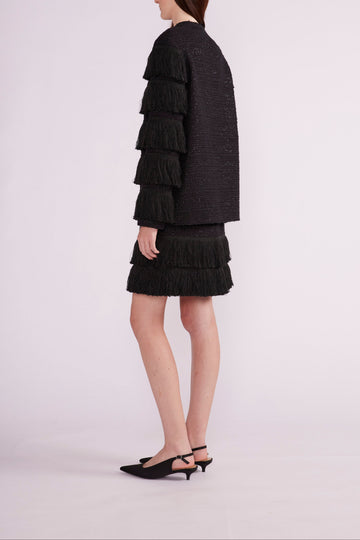 TWILLY MINI SKIRT BLACK TWEED - PRE-ORDER