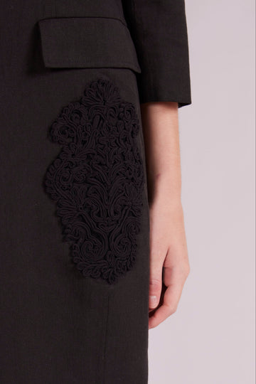 HINDY COAT BLACK LINEN - PRE-ORDER