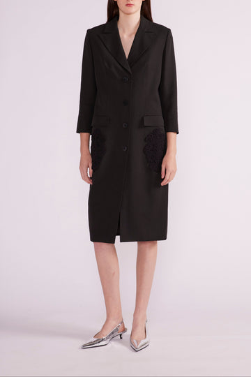 HINDY COAT BLACK LINEN - PRE-ORDER