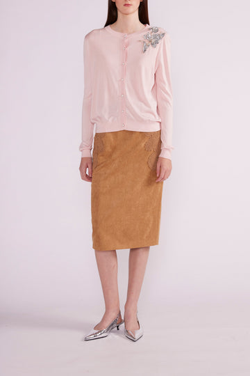 ELLIS CARDIGAN PINK SILK - PRE-ORDER