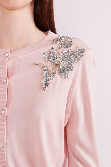 ELLIS CARDIGAN PINK SILK - PRE-ORDER