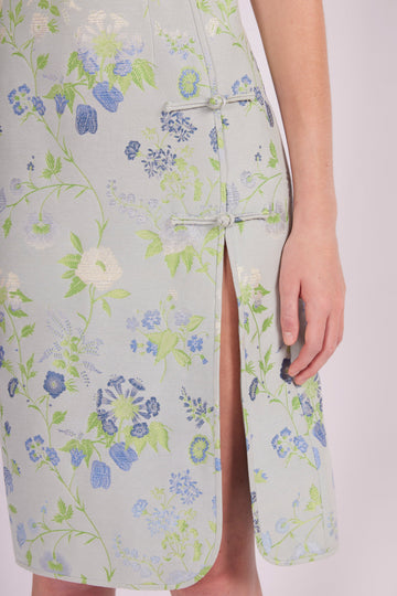 MANON DRESS TEAL MULTI JACQUARD - PRE-ORDER