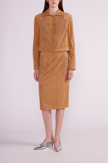 CARTER JACKET BROWN FAUX SUEDE - PRE-ORDER