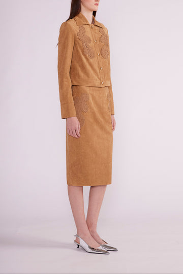CARTER JACKET BROWN FAUX SUEDE - PRE-ORDER