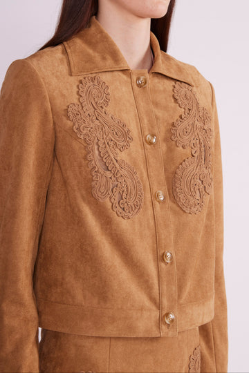 CARTER JACKET BROWN FAUX SUEDE - PRE-ORDER