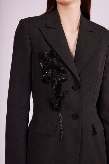 ESTELLE JACKET BLACK LINEN - PRE-ORDER