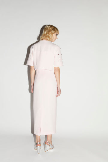 RIVER JACKET PINK EMBELLISHED CREPE