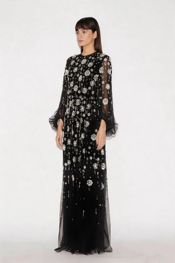 MICHELINE GOWN BLACK EMBELLISHED TULLE