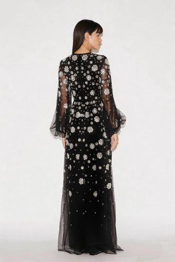 MICHELINE GOWN BLACK EMBELLISHED TULLE